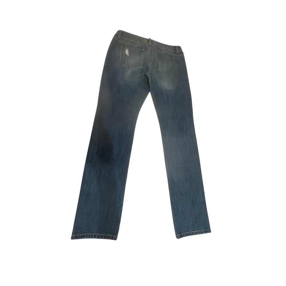 Cabi Jeans Size 4 Blue Distressed Slim Fit Denim